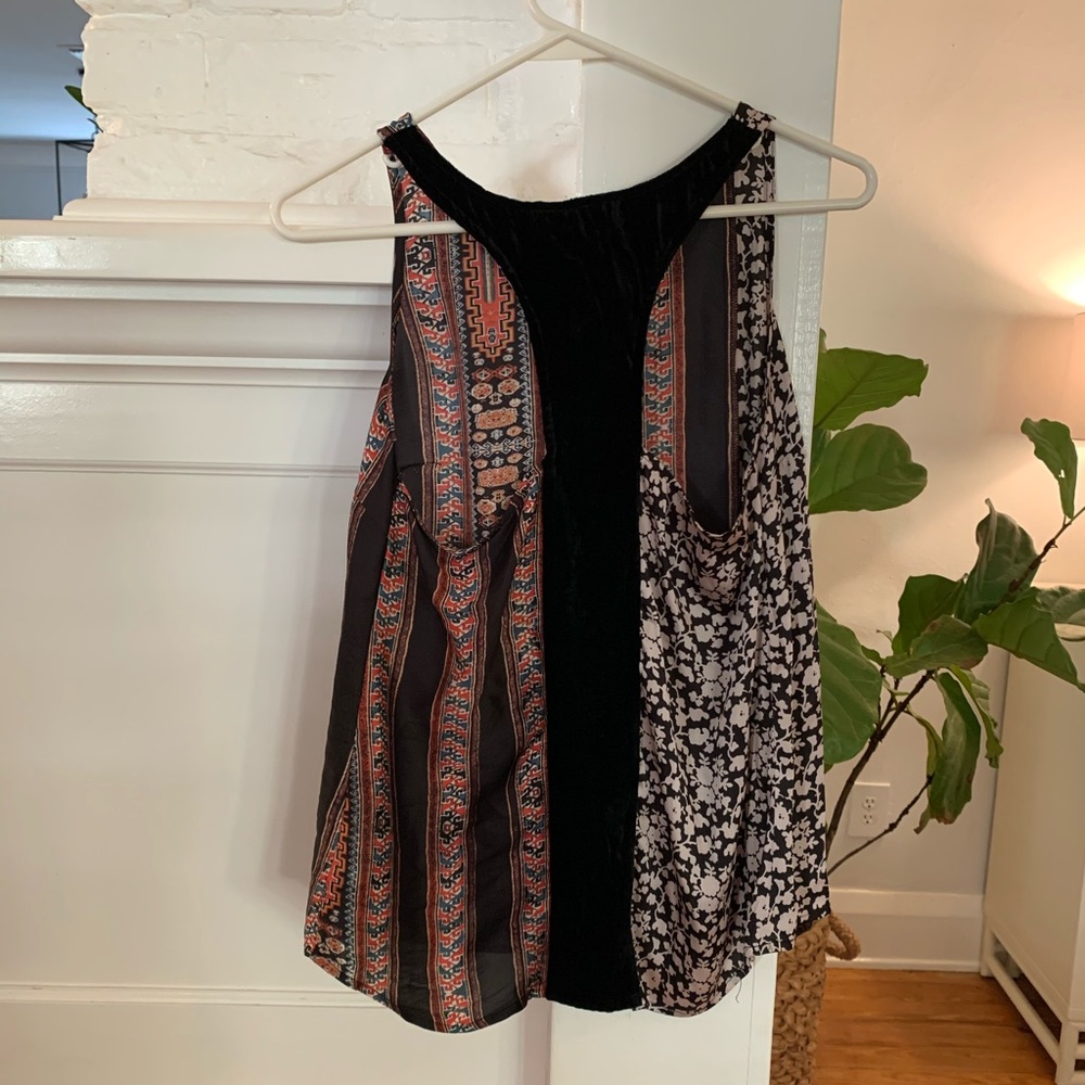 Sanctuary- Two Pattern Velvet Tank-XS - Picture 2 of 5